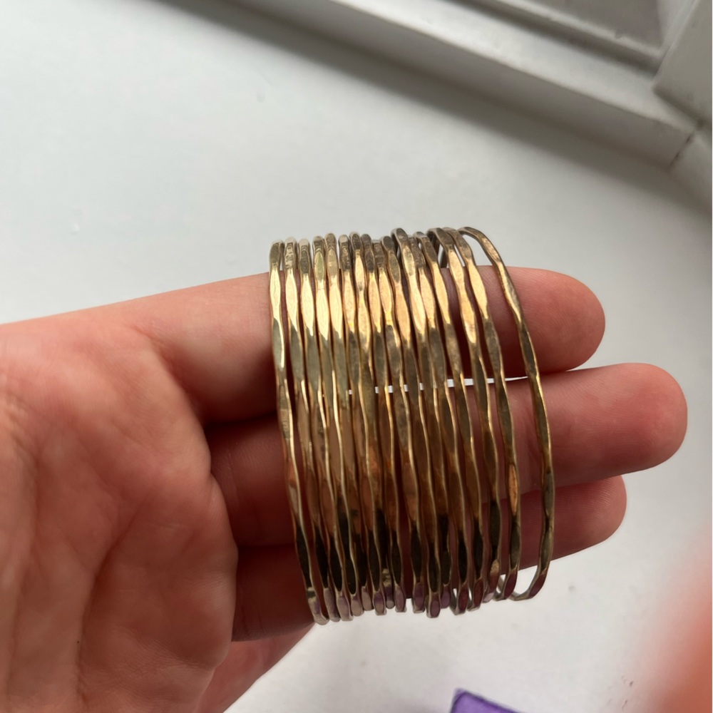 Gold bangle stack